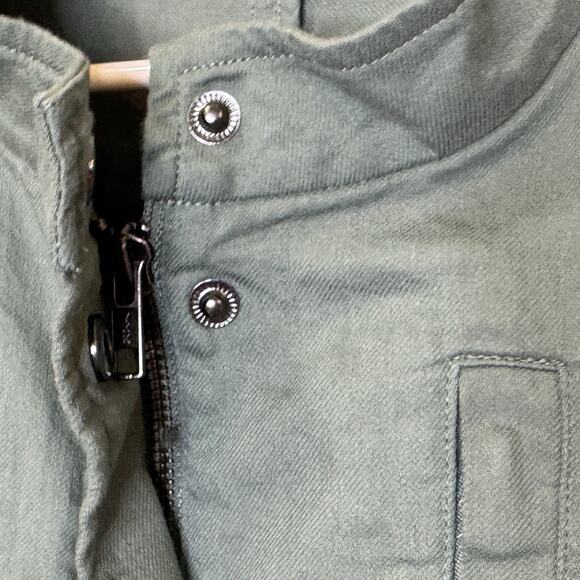 Eileen Fisher Lightweight Jacket Womens Size Small Green Organic Cotton Pockets - Picture 2 of 10